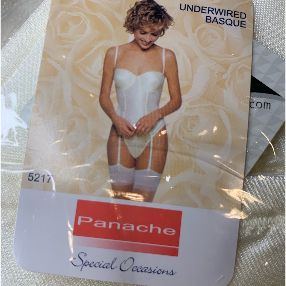 Panache Special Occasions Strapless Convertible corset bustier garters in ivory